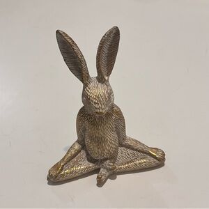 🌴 Gold and Brown Meditating Rabbit Figurine